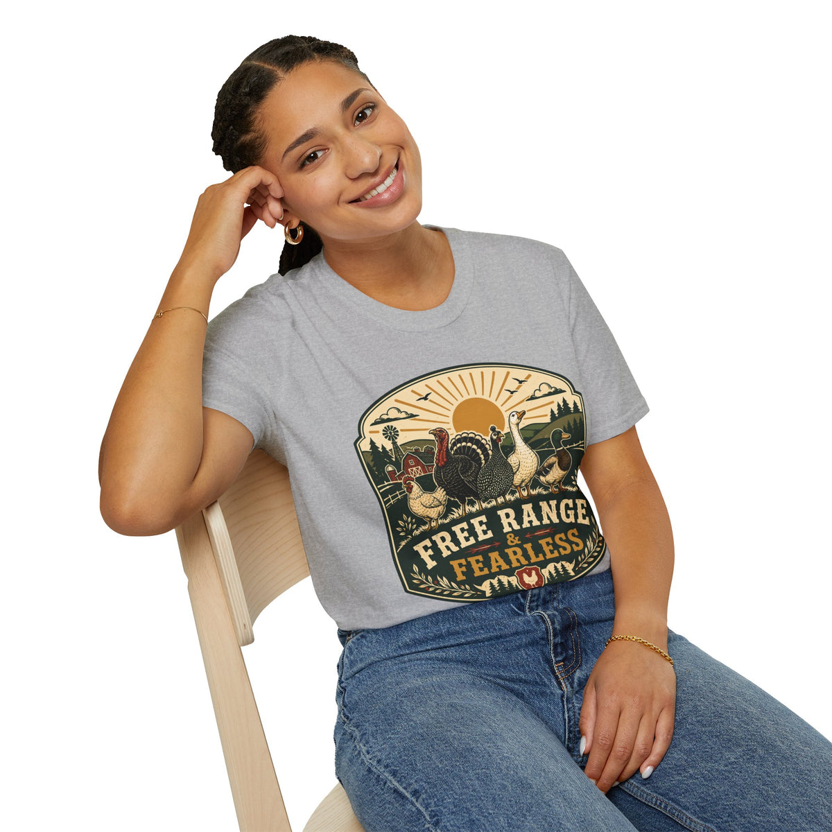 Free Range Fearless T-Shirt — Vintage Farm Family Graphic Tee