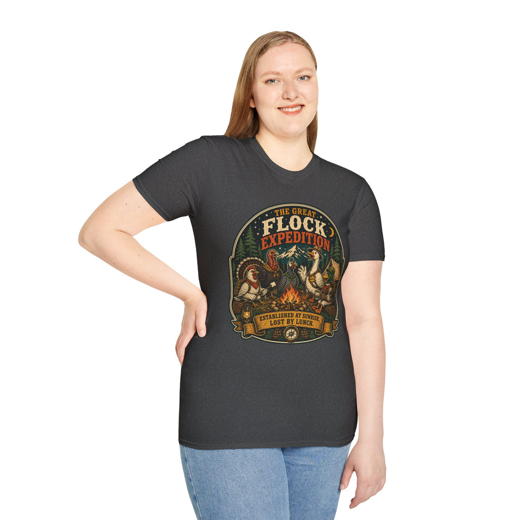 The Great Flock Expedition Tee — Vintage Poultry Adventure T-Shirt