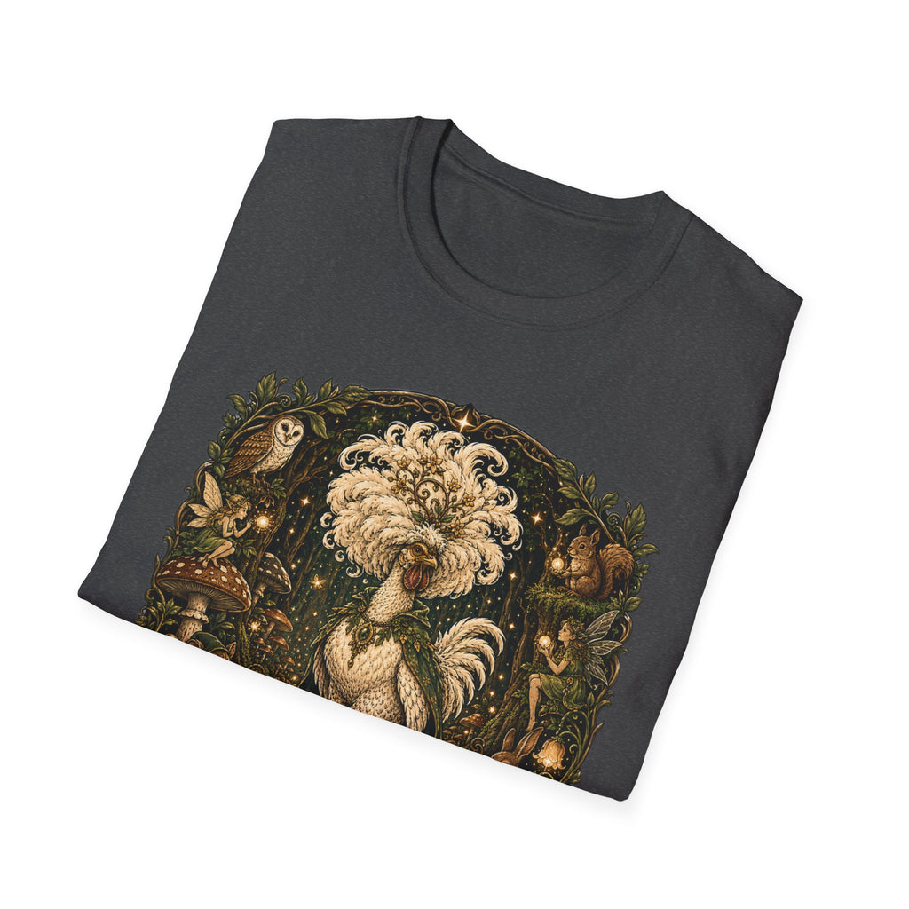 Guardian of the Hidden Grove Polish Chicken T-Shirt — Enchanted Forest Flock Tee