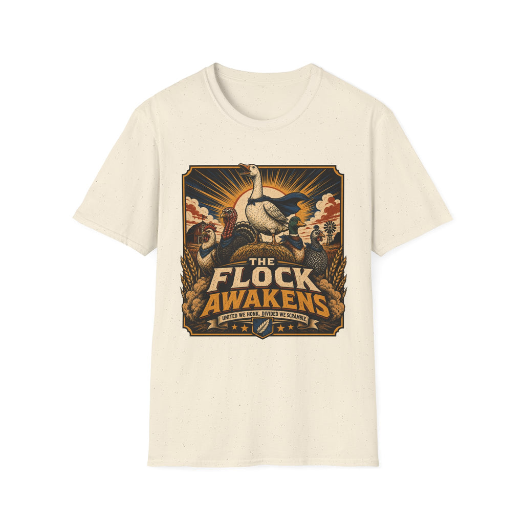 The Flock Awakens T‑Shirt — Retro Goose & Duck Vintage Wildlife Tee