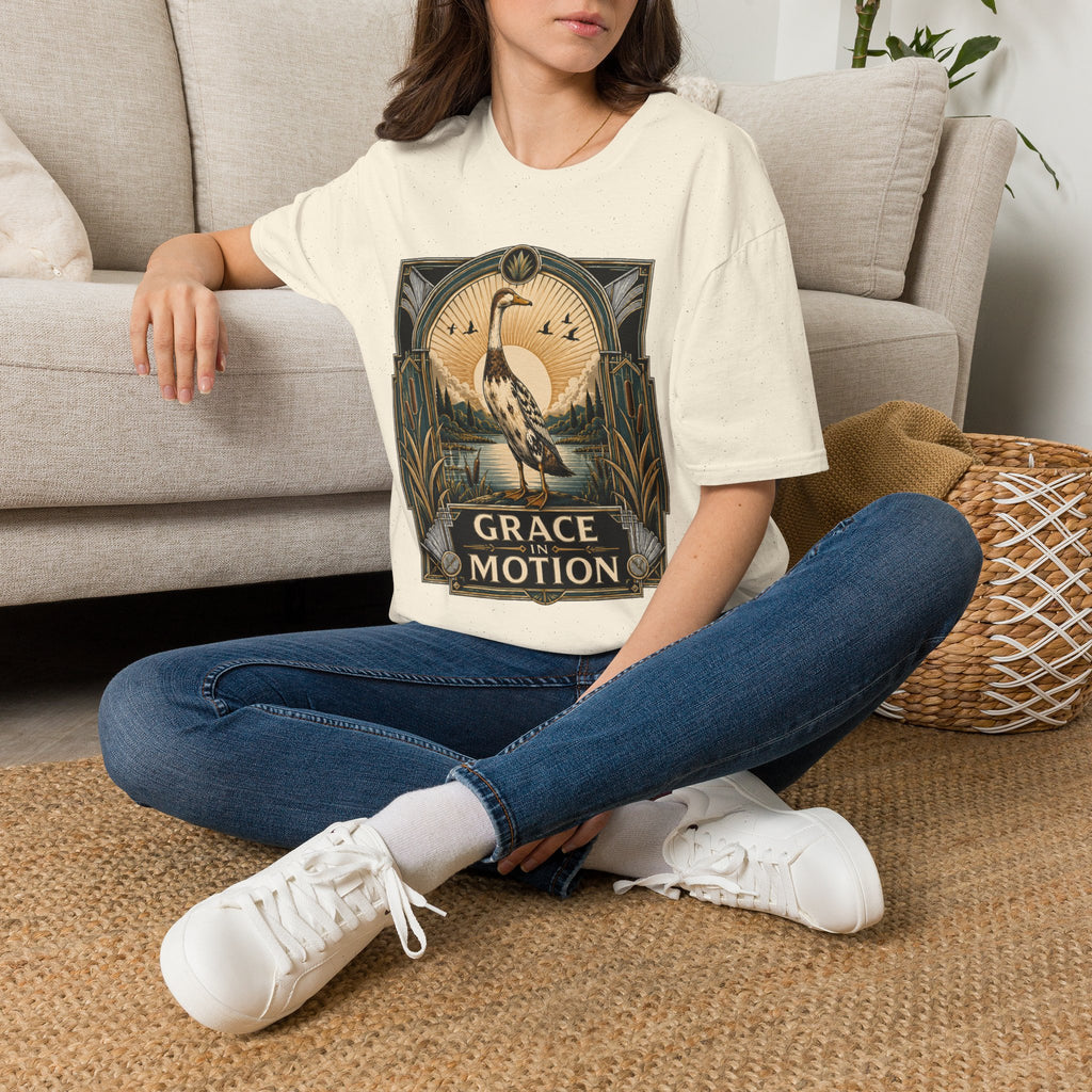 Grace in Motion Indian Runner T-Shirt — Elegant Duck Portrait Tee