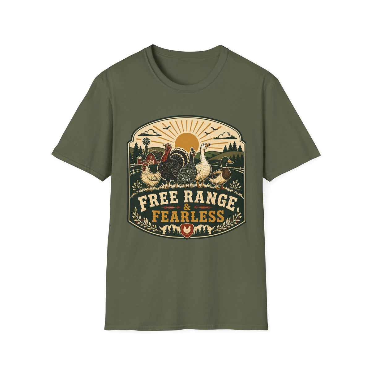 Free Range Fearless Turkey T-shirt, photo 4