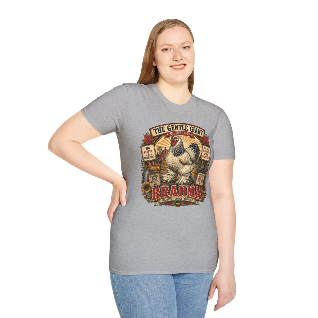 The Gentle Giant of the Coop Brahma T-Shirt — Big Fluffy Farmhouse Tee