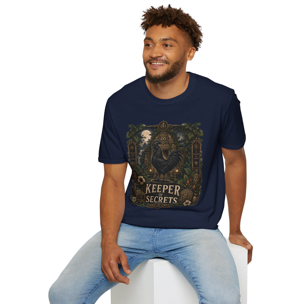 Keeper of Secrets Ayam Cemani T-Shirt — Jungle Temple Rooster Graphic Tee