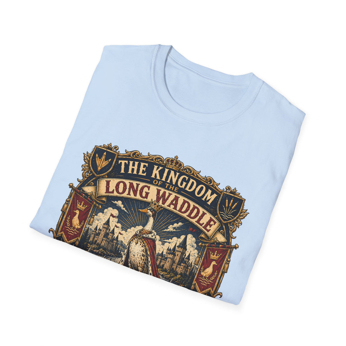 The Kingdom of the Long Waddle T-Shirt — Indian Runner Duck Crest Tee