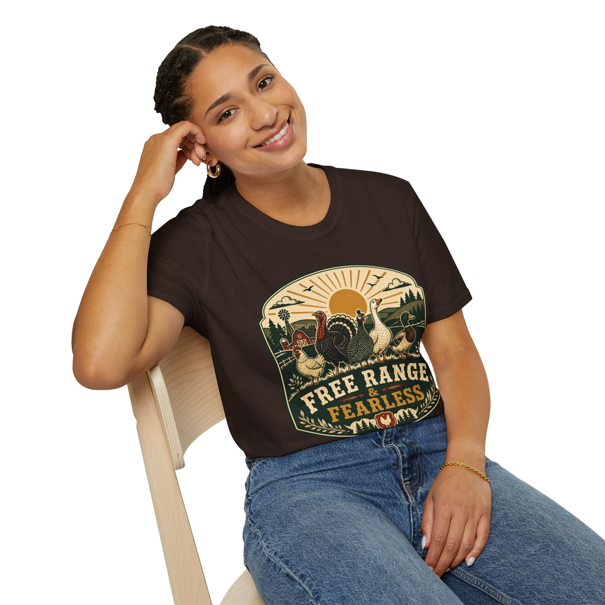 Free Range Fearless T-Shirt — Vintage Farm Family Graphic Tee