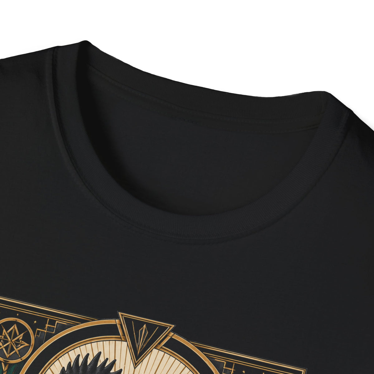 The Black Crown Ayam Cemani T-Shirt — Art Deco Rooster Graphic Tee