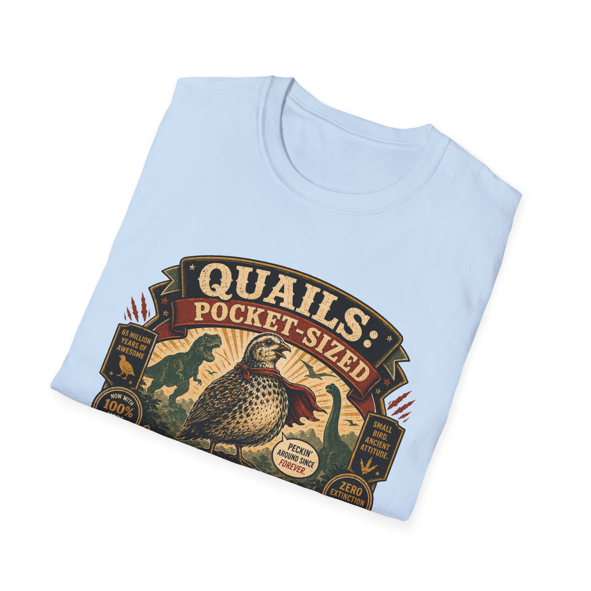 Quailasaurus T-Shirt — The Legendary Mini Dino Quail Graphic Tee