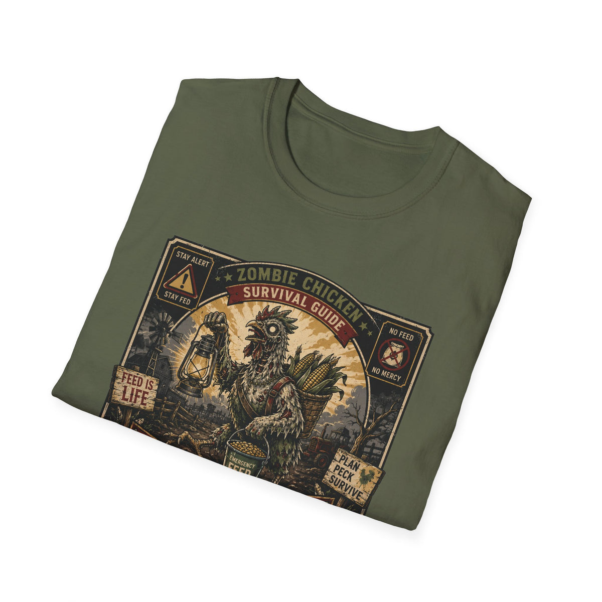 Zombie Chicken Survival Guide T-Shirt — Funny Flock Apocalypse Tee