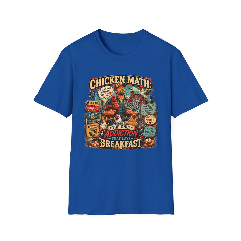 The Only Addiction That Lays Breakfast T-Shirt — Chicken Math Graphic Tee