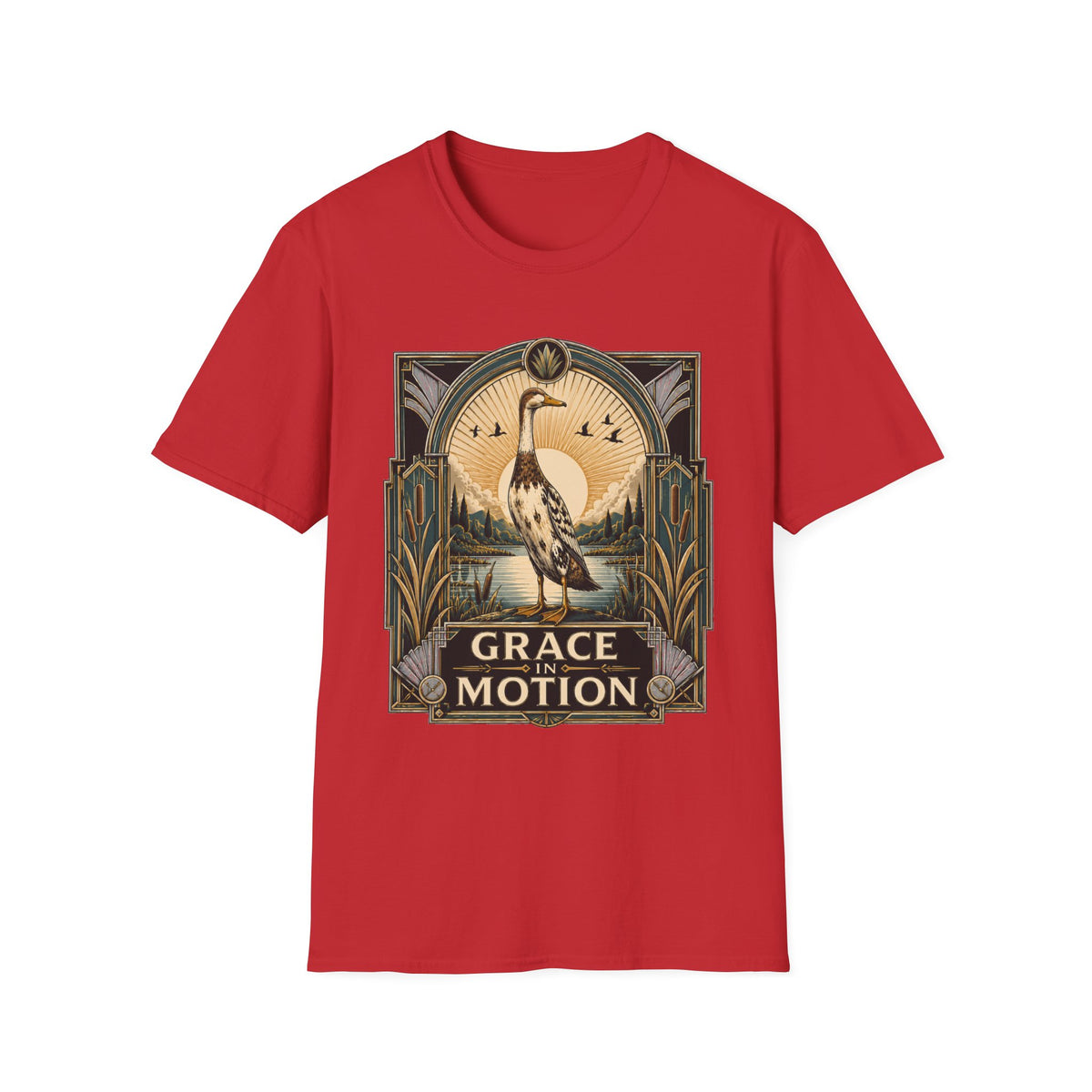 Grace in Motion Indian Runner T-Shirt — Elegant Duck Portrait Tee