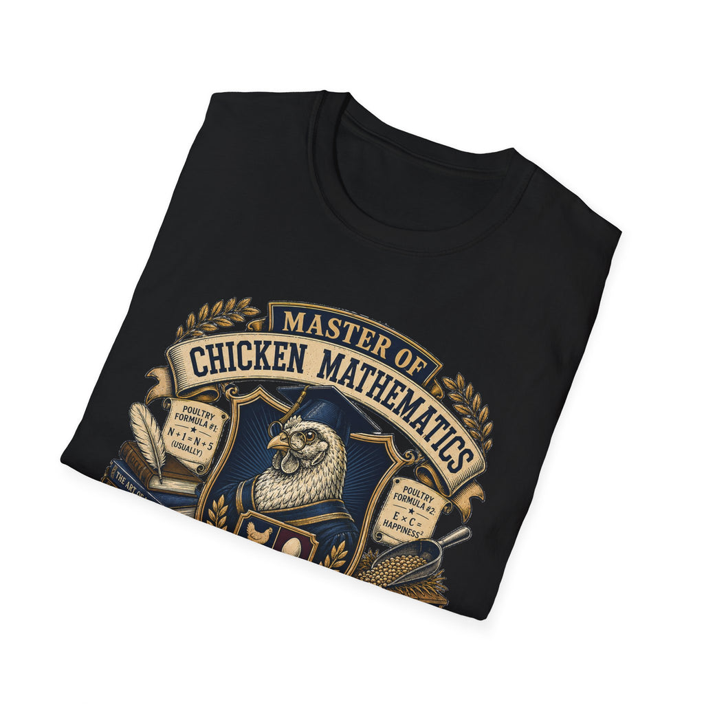 Master of Chicken Mathematics T-Shirt — Collegiate Crest Graphic Tee