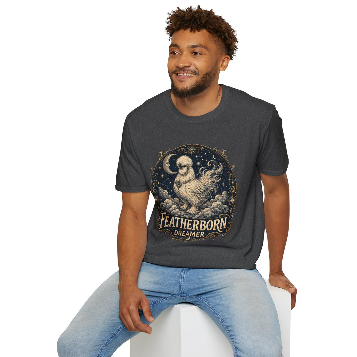 Featherborn Dreamer Silkie T-Shirt — Celestial Moonlit Hen Tee