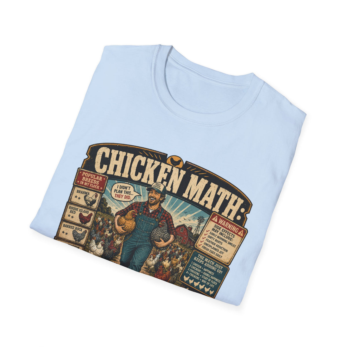 Chicken Math Farm Fun T-Shirt — Popular Breeds In My Flock Tee
