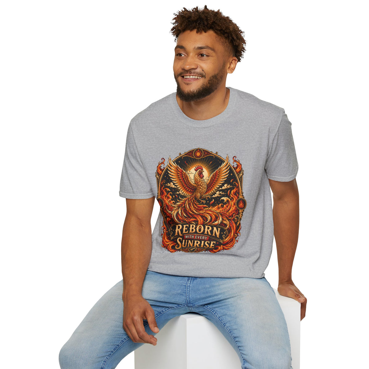 Rise With the Sun Rhode Island Red T-Shirt — Phoenix Rooster Tee