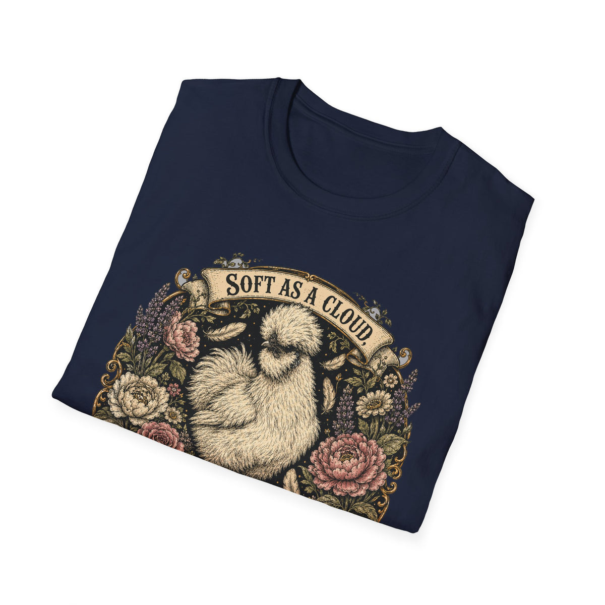 Soft as a Cloud Silkie T-Shirt — Floral Wreath Hen Tee