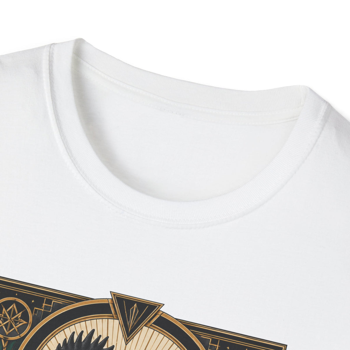 The Black Crown Ayam Cemani T-Shirt — Art Deco Rooster Graphic Tee