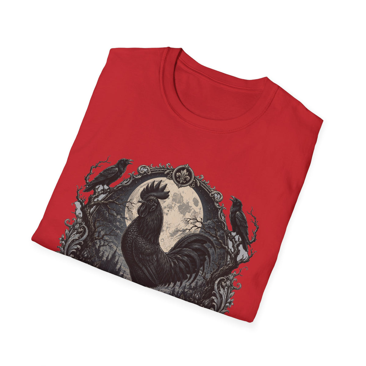 The Midnight Monarch Ayam Cemani T-Shirt — Moonlit Rooster Graphic Tee