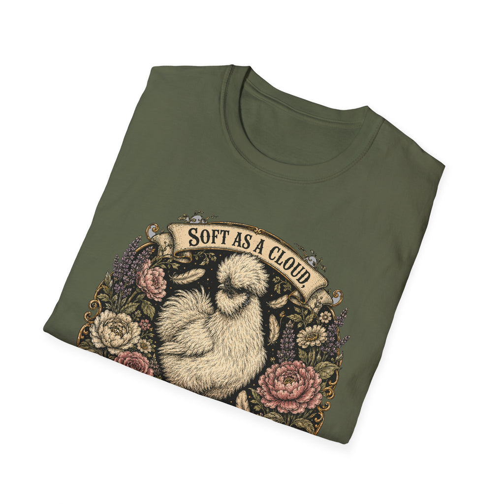 Soft as a Cloud Silkie T-Shirt — Floral Wreath Hen Tee