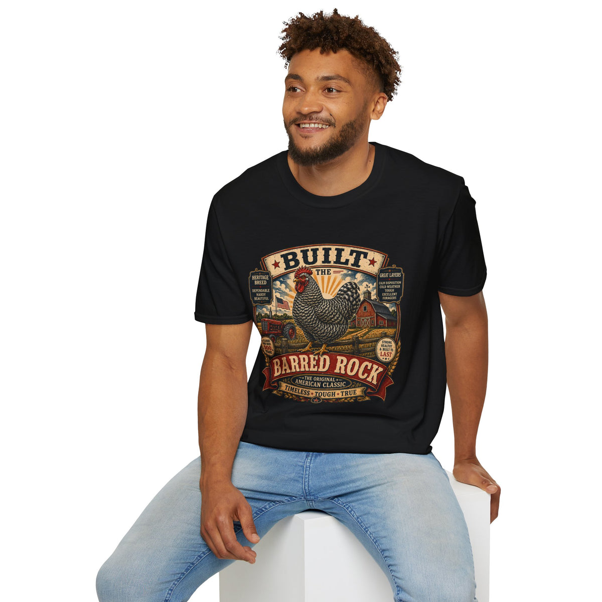 Barred Rock Heritage Farm T-Shirt — Original American Classic Rooster Tee