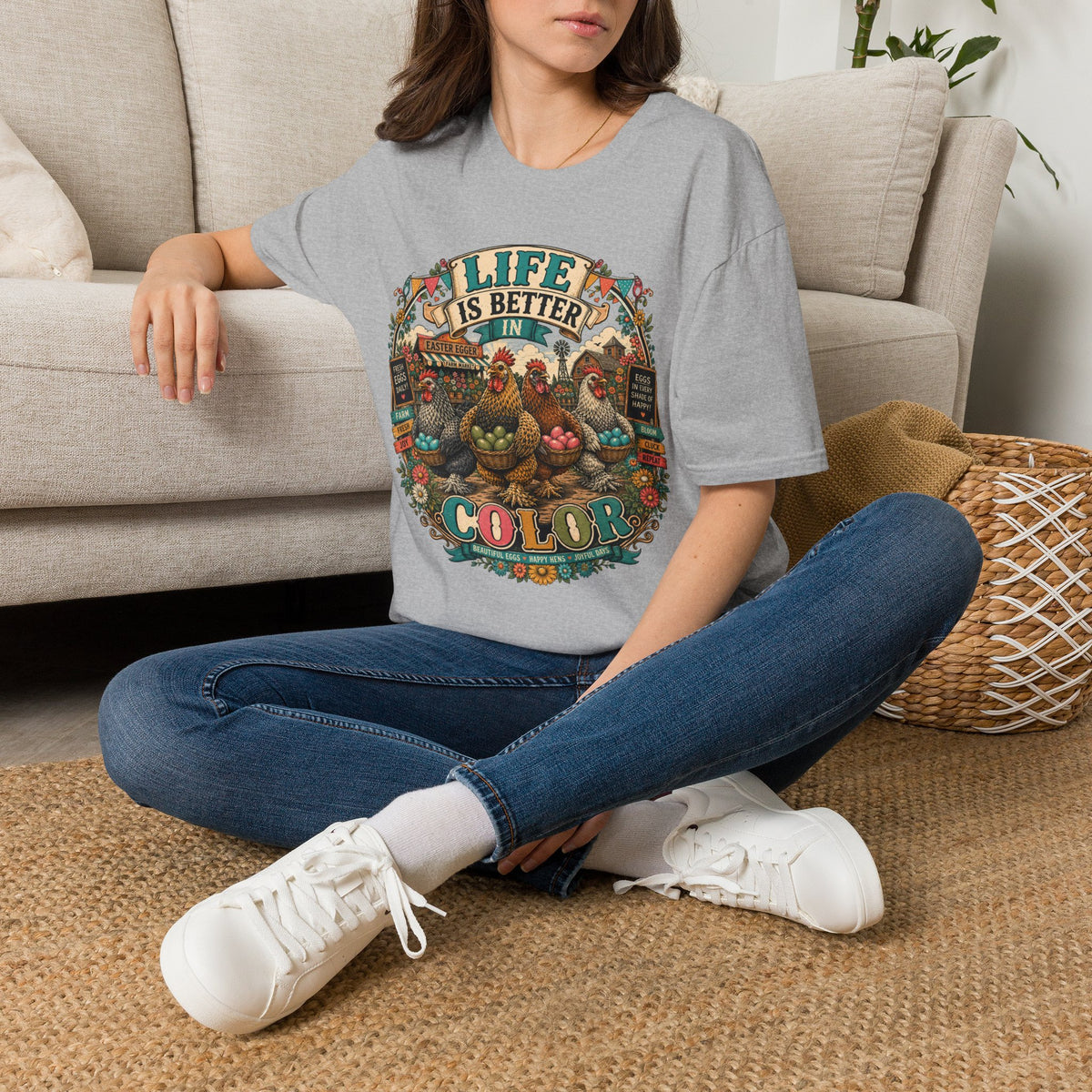 Colorful Farm Festival Easter Egger T-Shirt — Life is Better in Color Tee