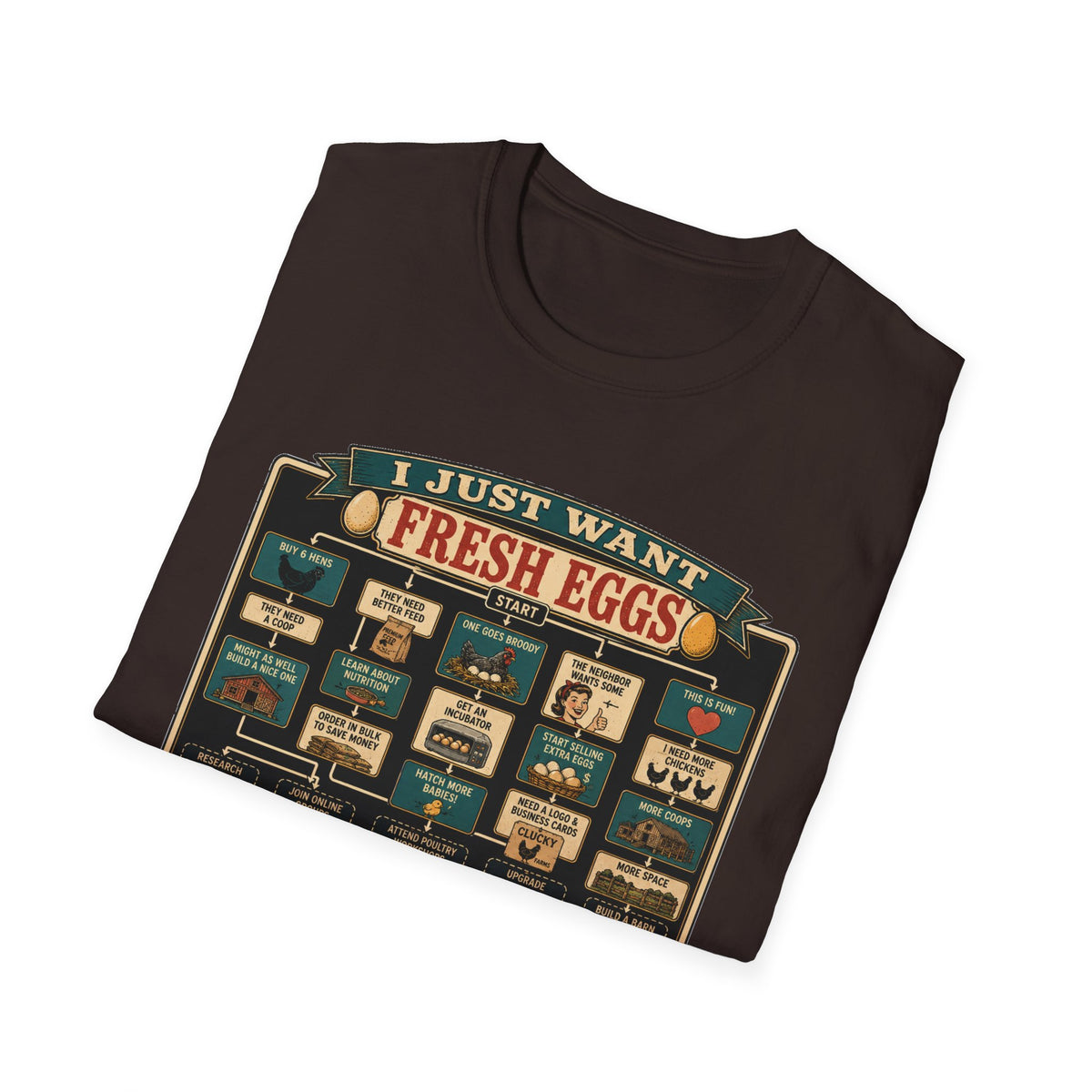 I Just Want Fresh Eggs T-Shirt — It Escalated Quickly Graphic Tee