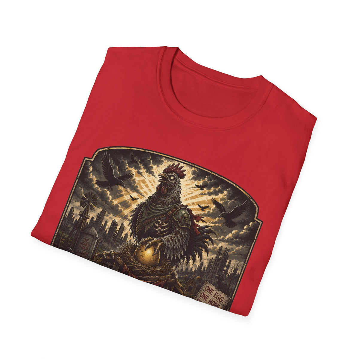 Protect the Last Egg T-Shirt — Undead Guardian Hen Zombie Chicken Tee