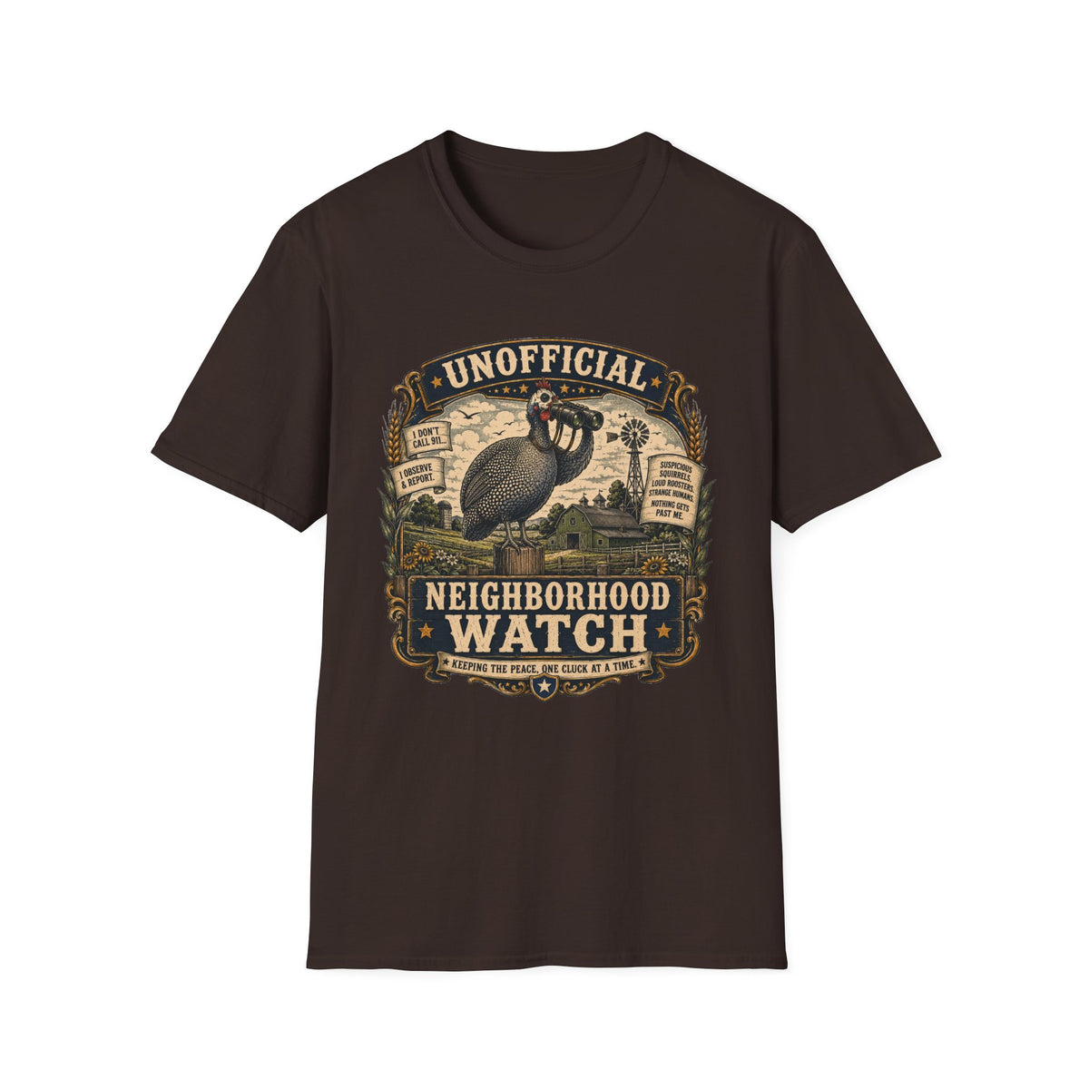 Unofficial Neighborhood Watch Guinea Fowl T-shirt, photo 4