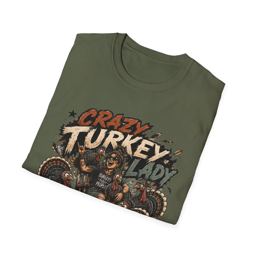 Crazy Turkey Lady Grunge Tee — Turkeys Before People