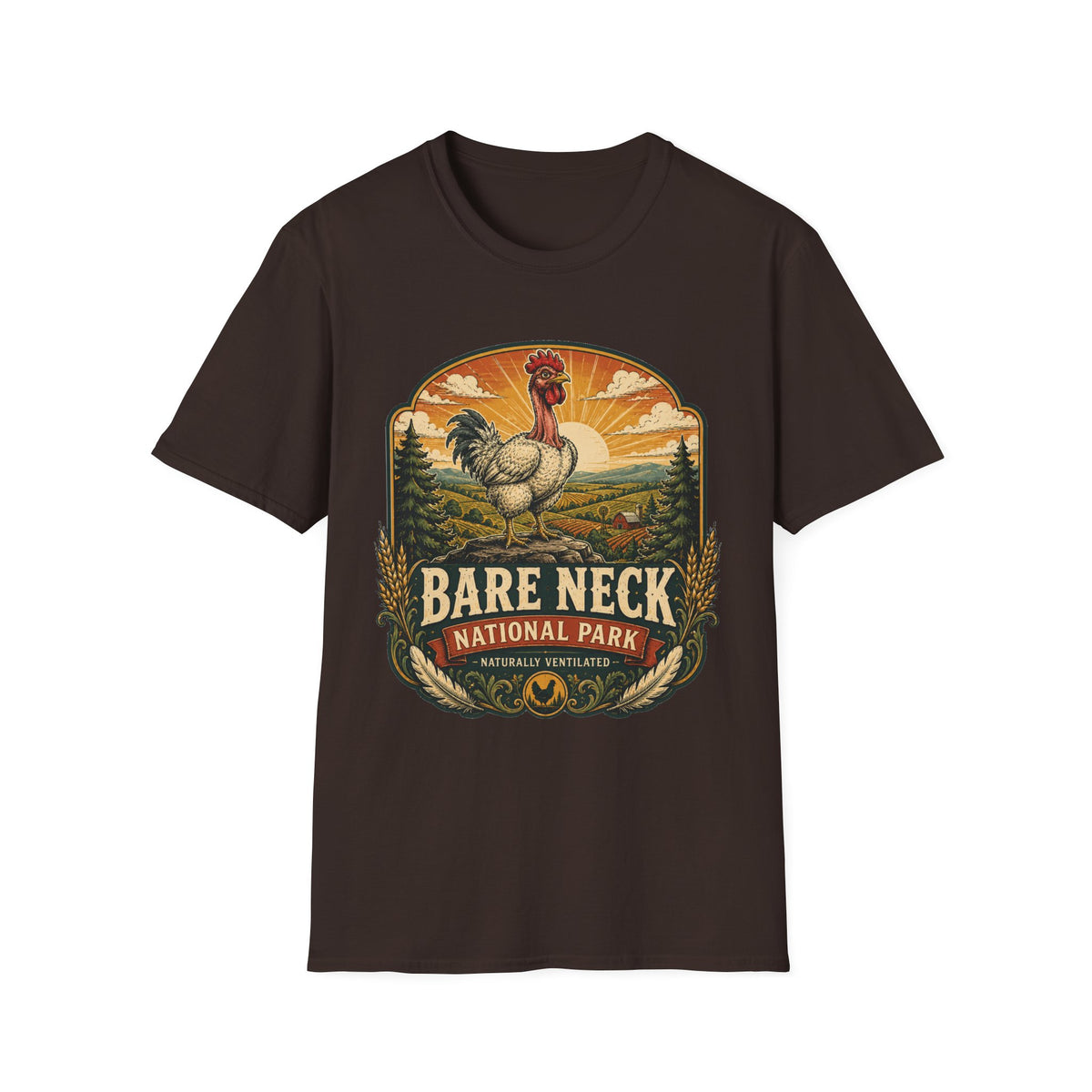 Bare Neck National Park Emblem Naked Neck T-shirt, photo 6