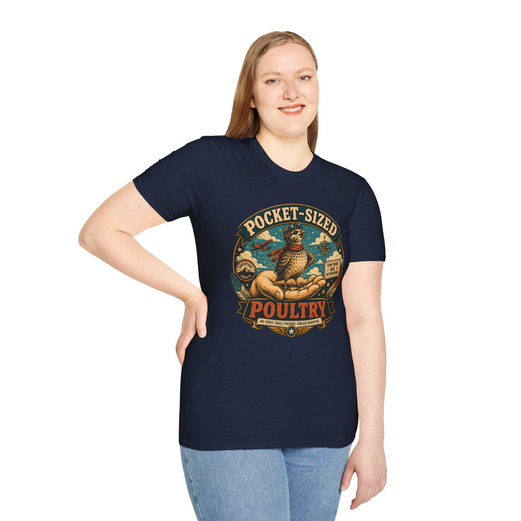 Tiny Quail Adventures T-Shirt — Backyard Bird Keeper Vintage Graphic Tee