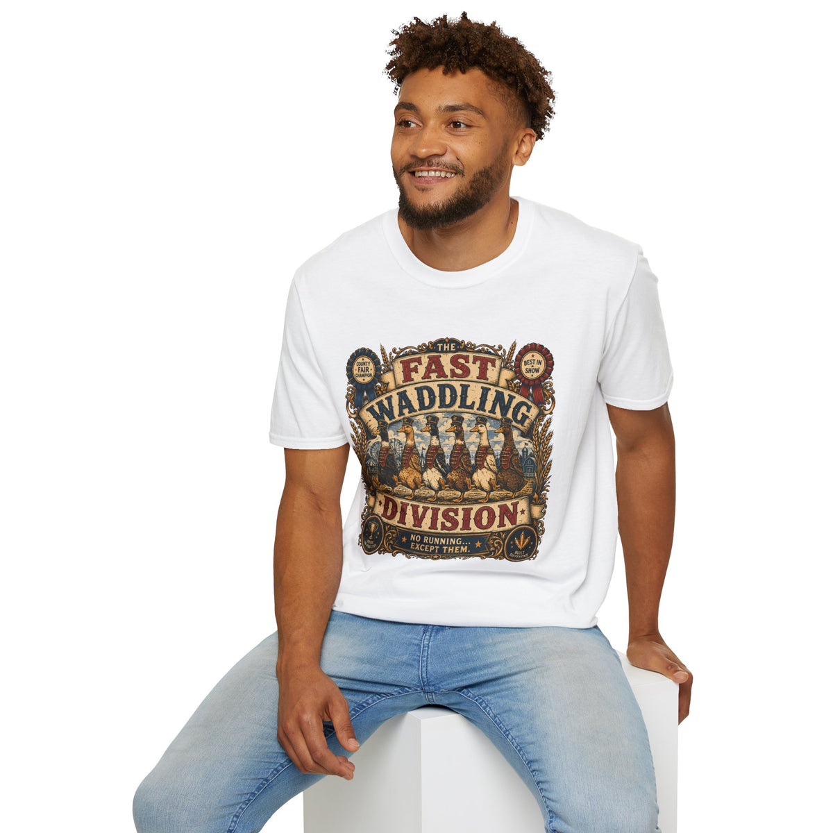 Fast Waddling Division Indian Runner T-Shirt — No Running, Except Them Tee