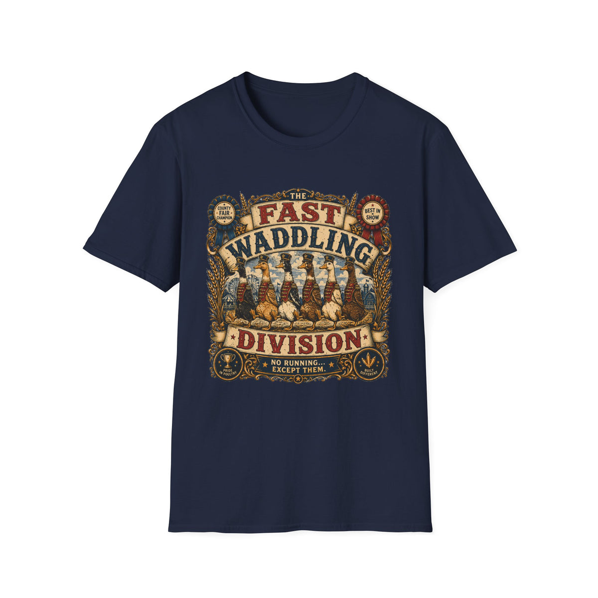 Fast Waddling Division Indian Runner T-Shirt — No Running, Except Them Tee