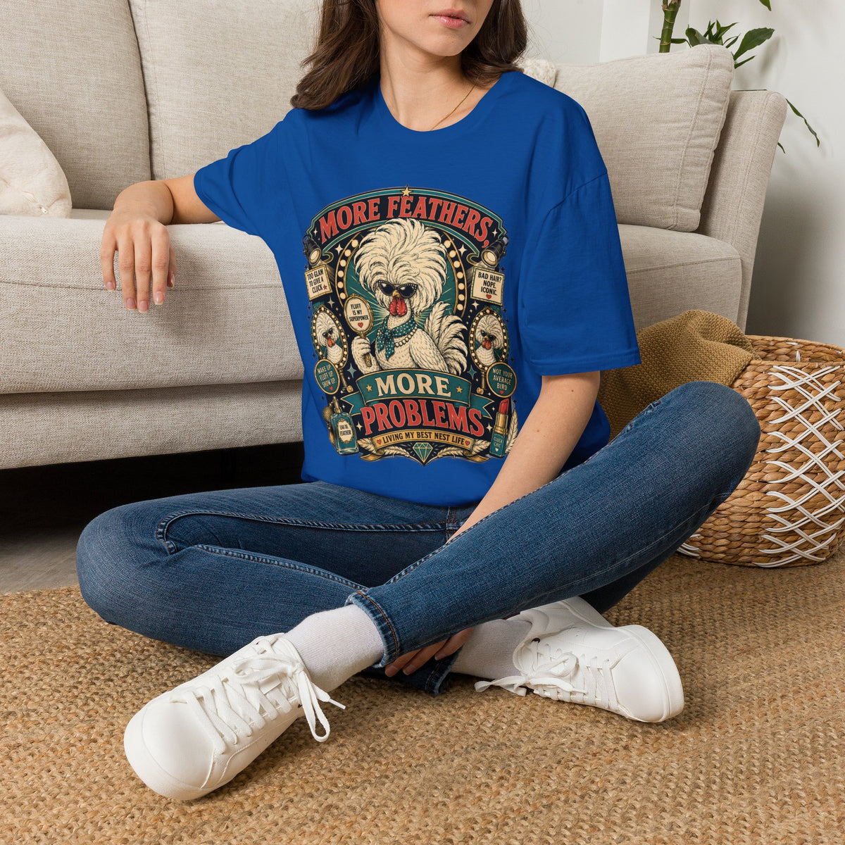More Feathers, More Problems Polish Chicken T-Shirt — Glam Hen Living Her Best Nest Life Tee