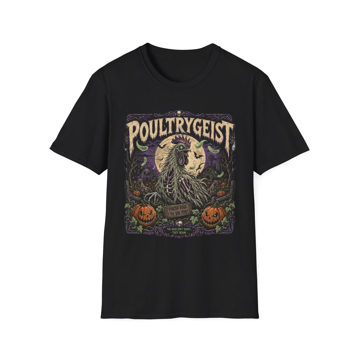 Poultrygeist T-Shirt — Haunted Harvest Night Zombie Chicken Tee
