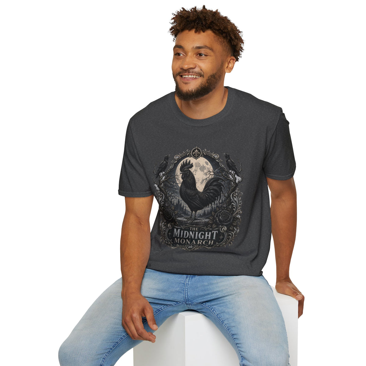 The Midnight Monarch Ayam Cemani T-Shirt — Moonlit Rooster Graphic Tee