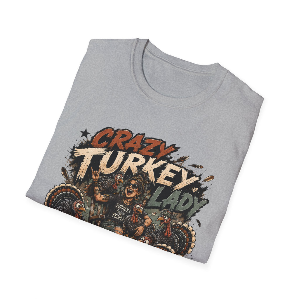 Crazy Turkey Lady Grunge Tee — Turkeys Before People