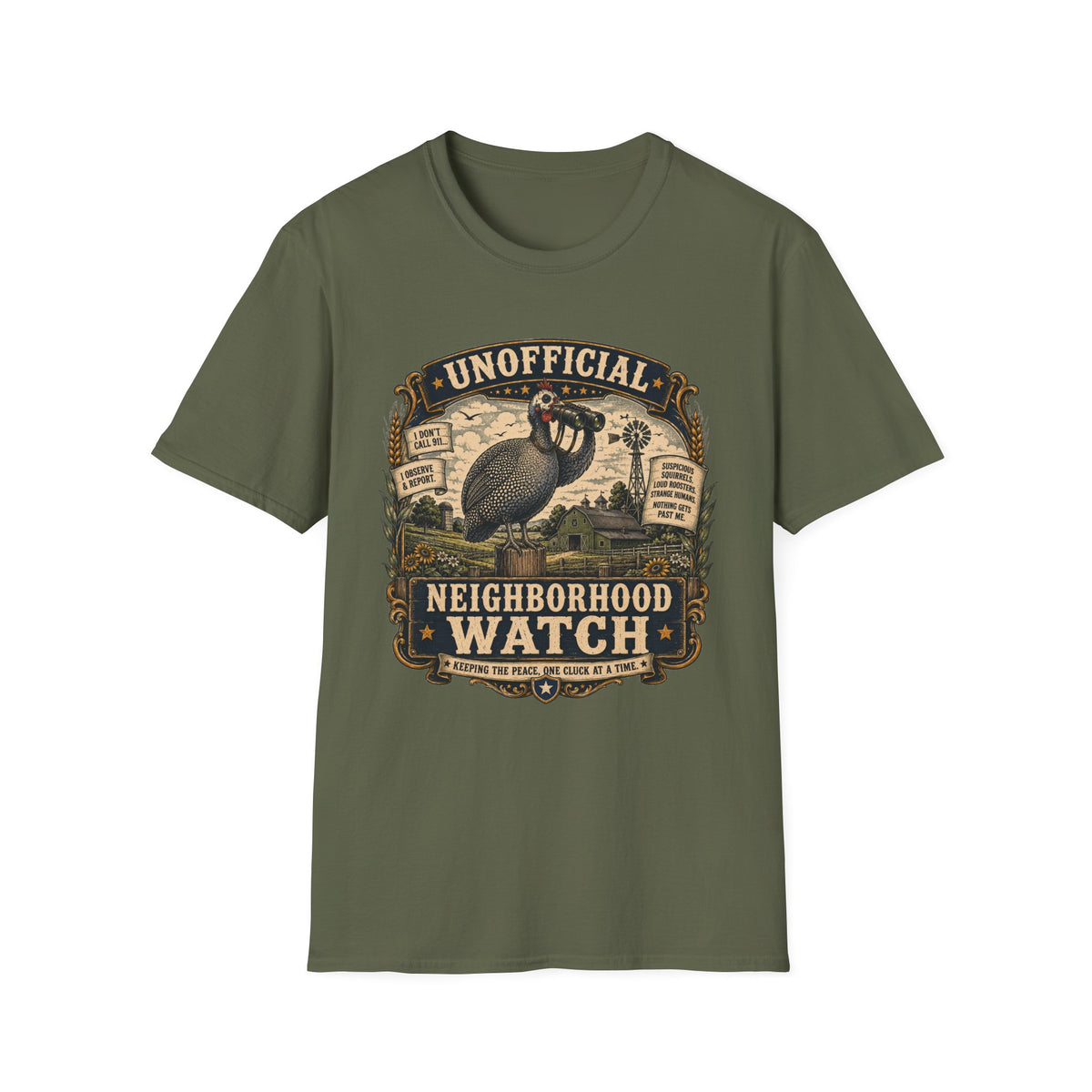 Unofficial Neighborhood Watch Guinea Fowl T-shirt, photo 6