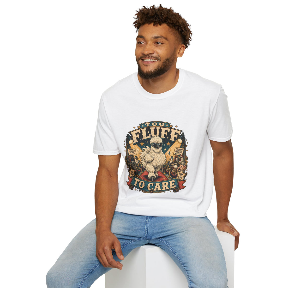 Too Fluff Silkie Chicken T-Shirt — Farm Fashion Icon Showbiz Tee