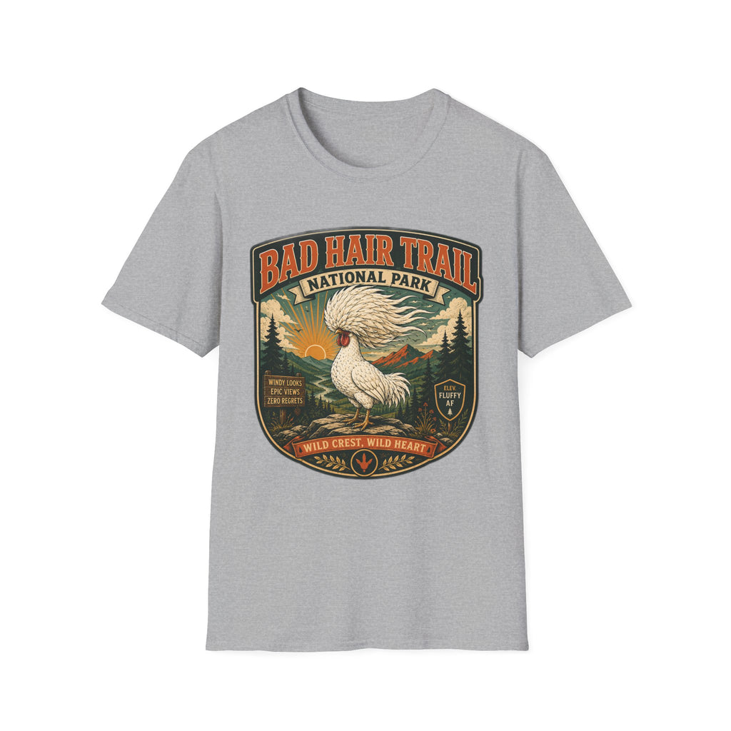 Bad Hair Trail Adventure Badge Polish Chicken T-shirt, photo 5