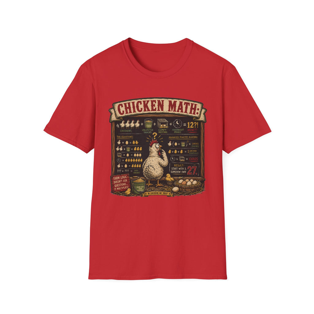 Advanced Poultry Algebra T-Shirt — Chicken Math Chaos Graphic Tee