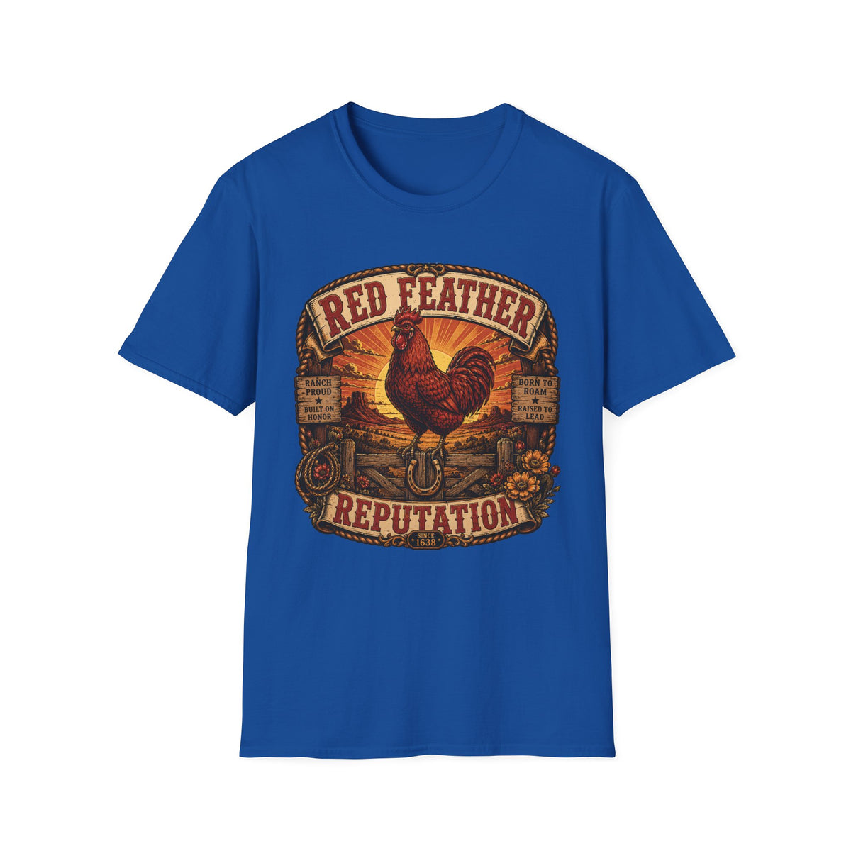 Red Feather Ranch Emblem T-Shirt — Rhode Island Red Heritage Tee