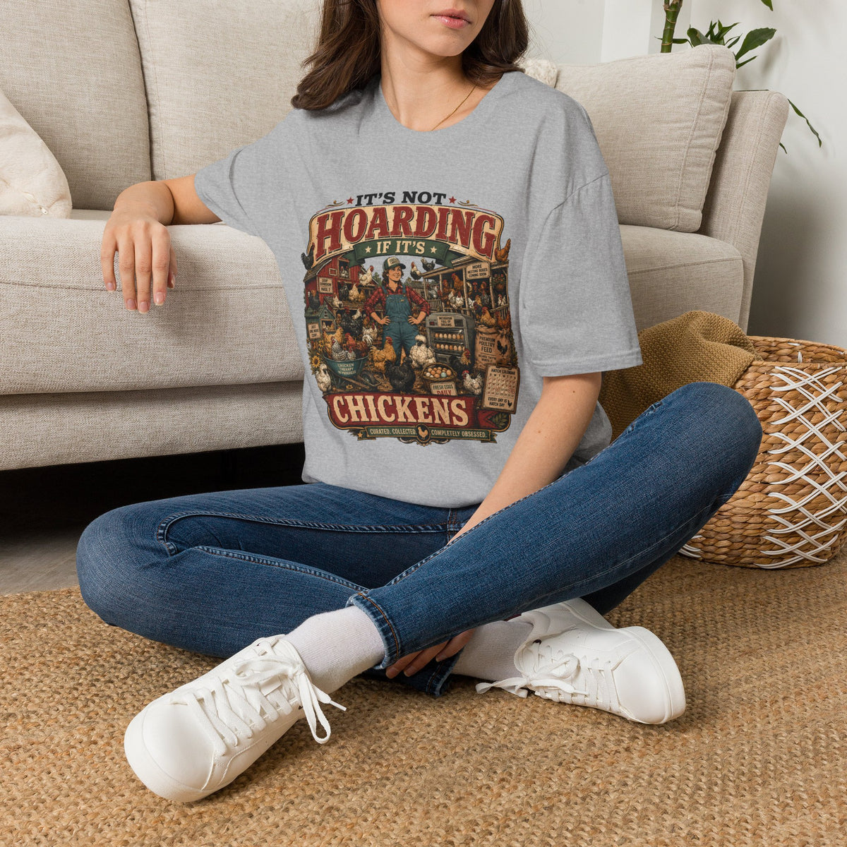 It's Not Hoarding If It's Chickens T-Shirt — Curated Collected Obsessed Tee