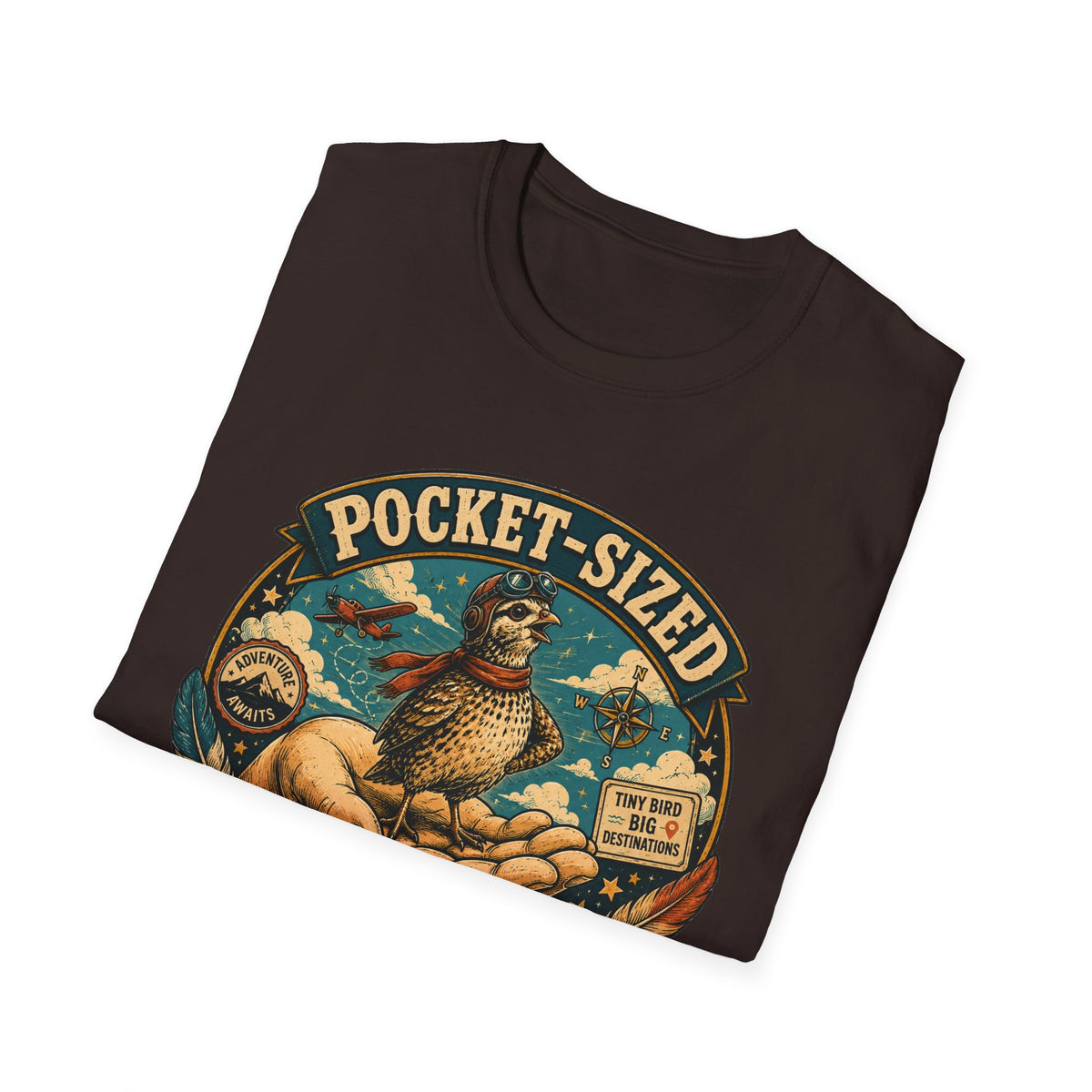 Tiny Quail Adventures T-Shirt — Backyard Bird Keeper Vintage Graphic Tee
