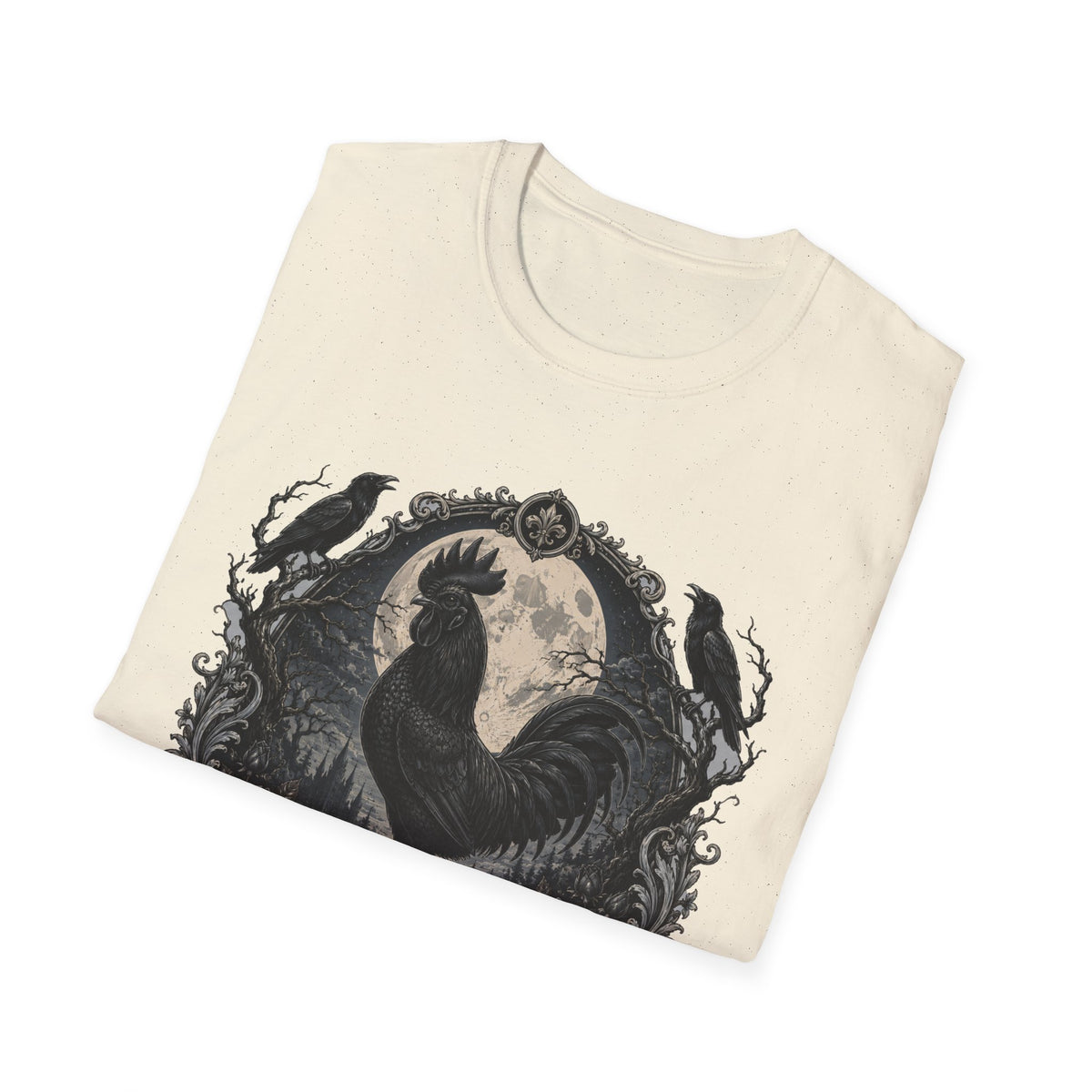 The Midnight Monarch Ayam Cemani T-Shirt — Moonlit Rooster Graphic Tee