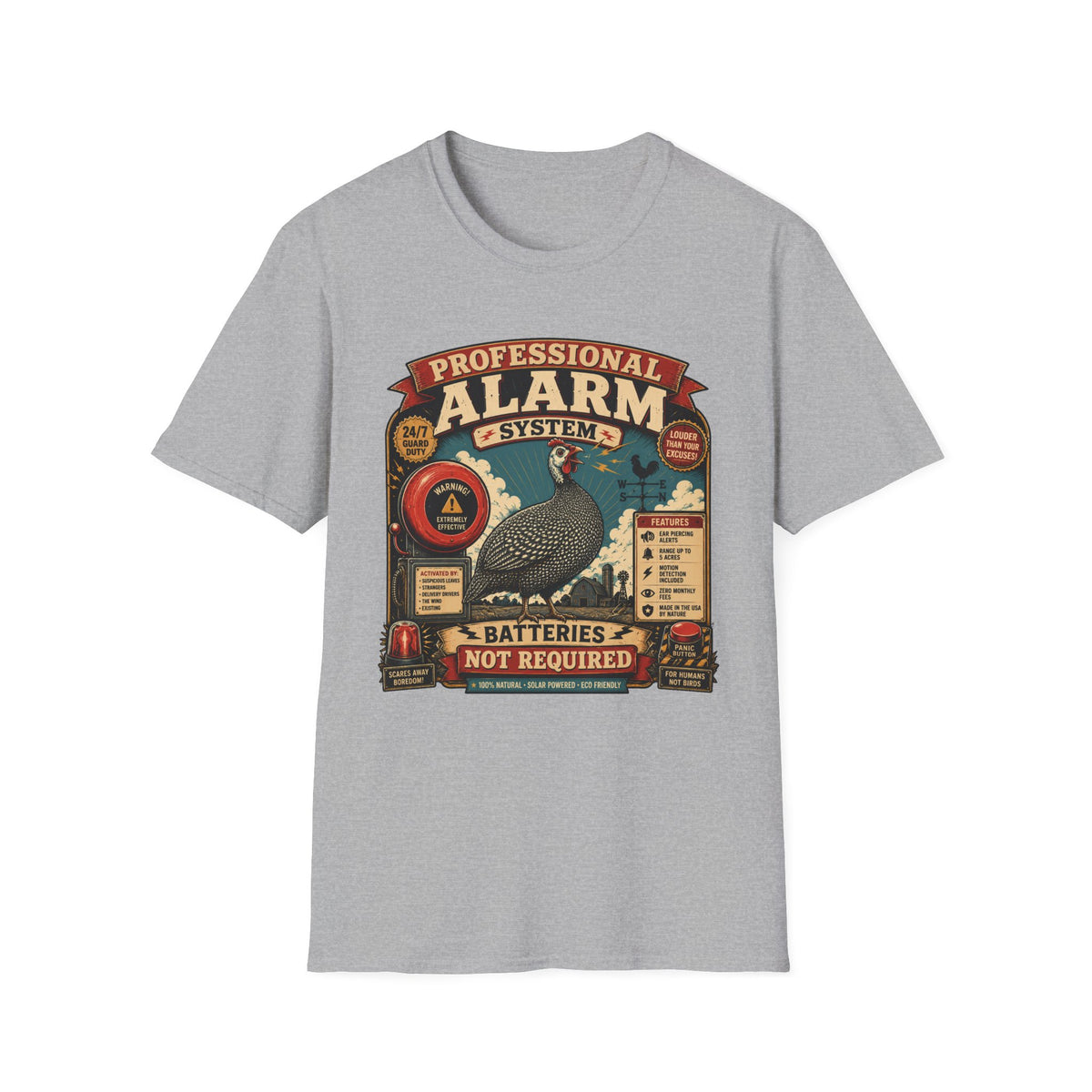 Professional Alarm System Guinea Fowl T-shirt, photo 3