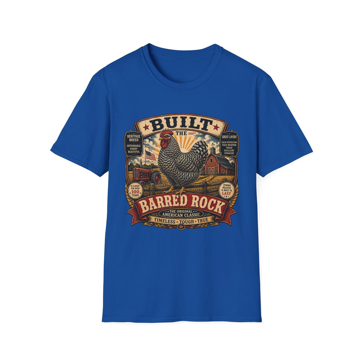 Barred Rock Heritage Farm T-Shirt — Original American Classic Rooster Tee