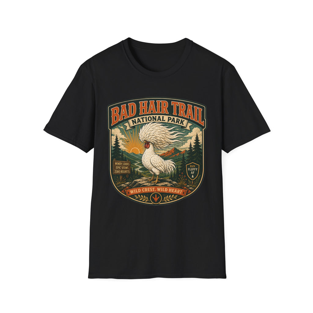 Bad Hair Trail Adventure Badge Polish Chicken T-Shirt