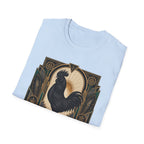 The Black Crown Ayam Cemani T-Shirt — Art Deco Rooster Graphic Tee