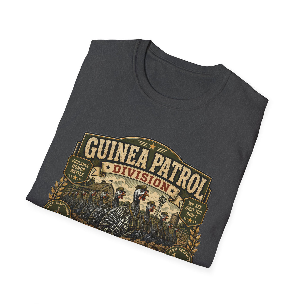 Guinea Patrol Division T-Shirt — Always On Duty Farm Security Tee